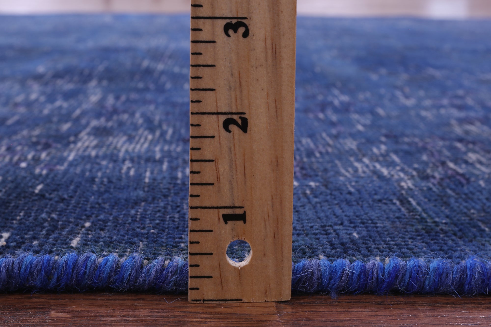 Blue Persian Overdyed Hand Knotted Wool Rug - 4' 9" X 11' 3" - Golden Nile