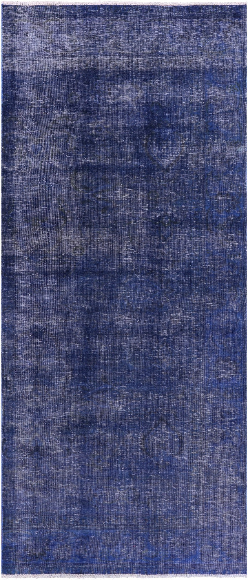 Blue Persian Overdyed Hand Knotted Wool Rug - 4' 9" X 11' 3" - Golden Nile