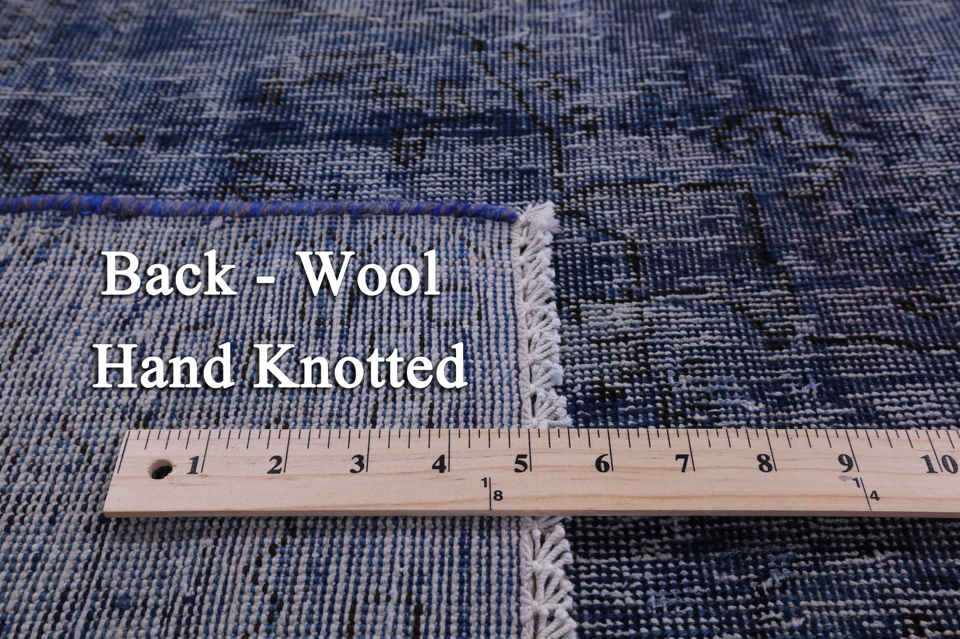Blue Persian Overdyed Hand Knotted Wool Rug - 6' 3" X 9' 1" - Golden Nile