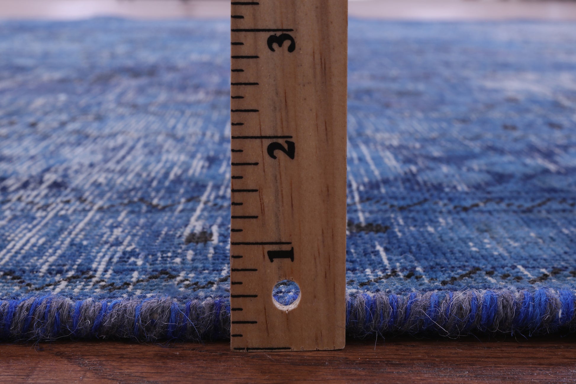 Blue Persian Overdyed Hand Knotted Wool Rug - 6' 3" X 9' 1" - Golden Nile