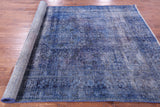 Blue Persian Overdyed Hand Knotted Wool Rug - 6' 3" X 9' 1" - Golden Nile