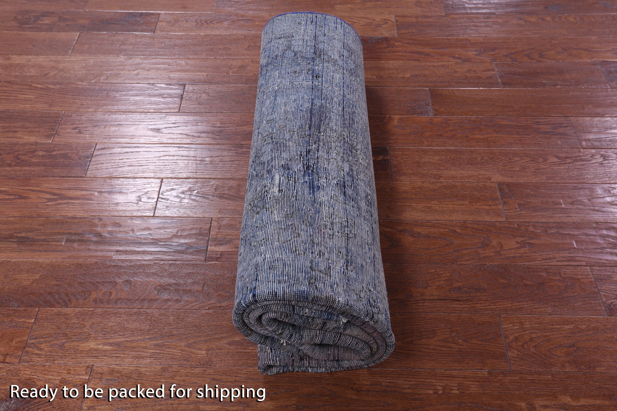 Blue Persian Overdyed Hand Knotted Wool Rug - 6' 3" X 9' 1" - Golden Nile