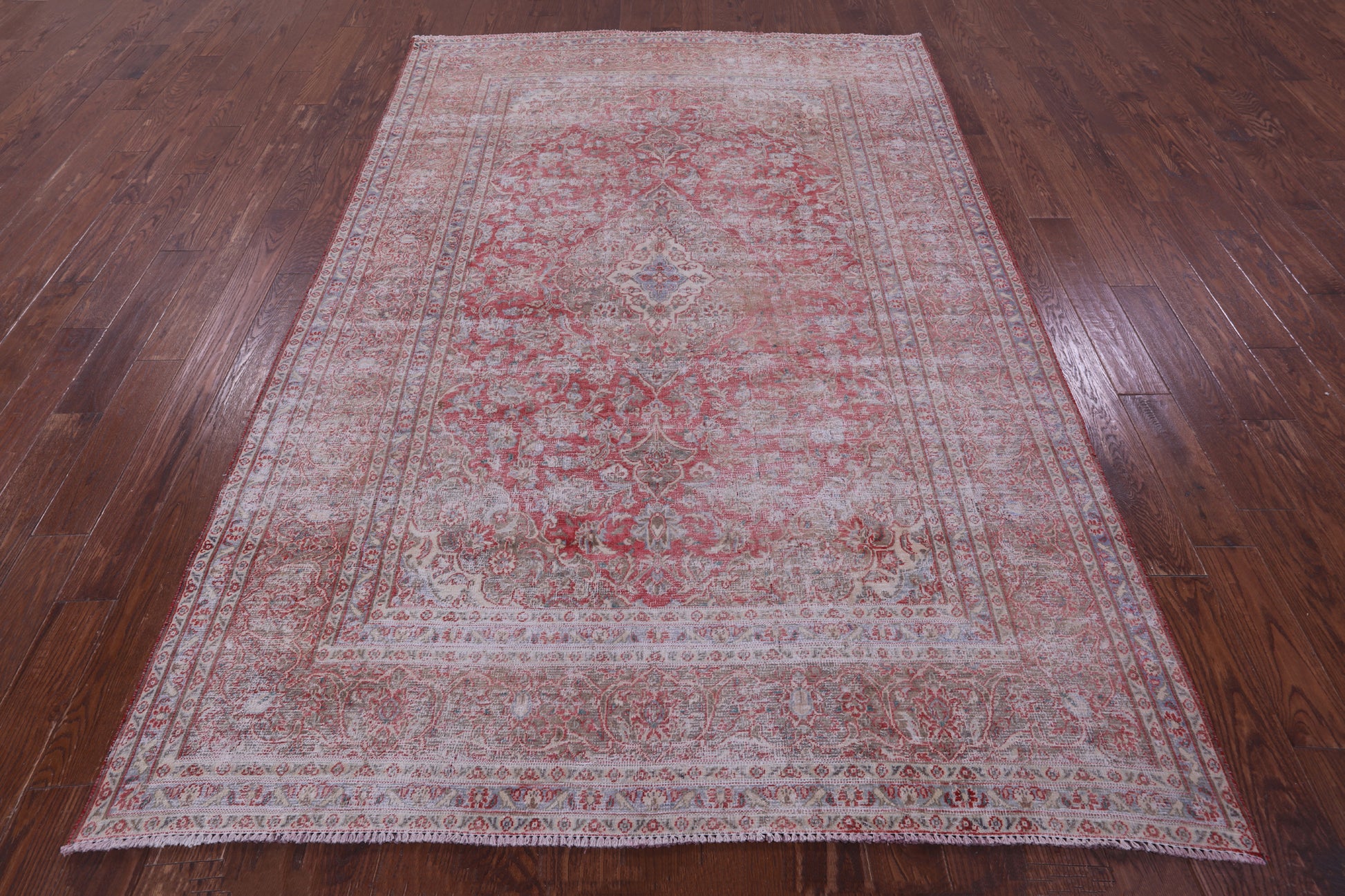 Persian Vintage White Wash Hand Knotted Wool Rug - 6' 5" X 9' 8" - Golden Nile