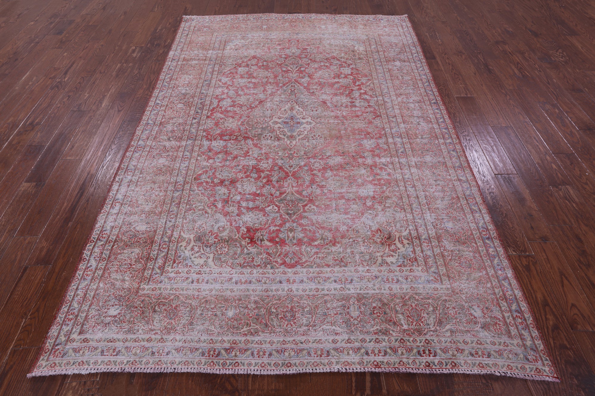 Persian Vintage White Wash Hand Knotted Wool Rug - 6' 5" X 9' 8" - Golden Nile