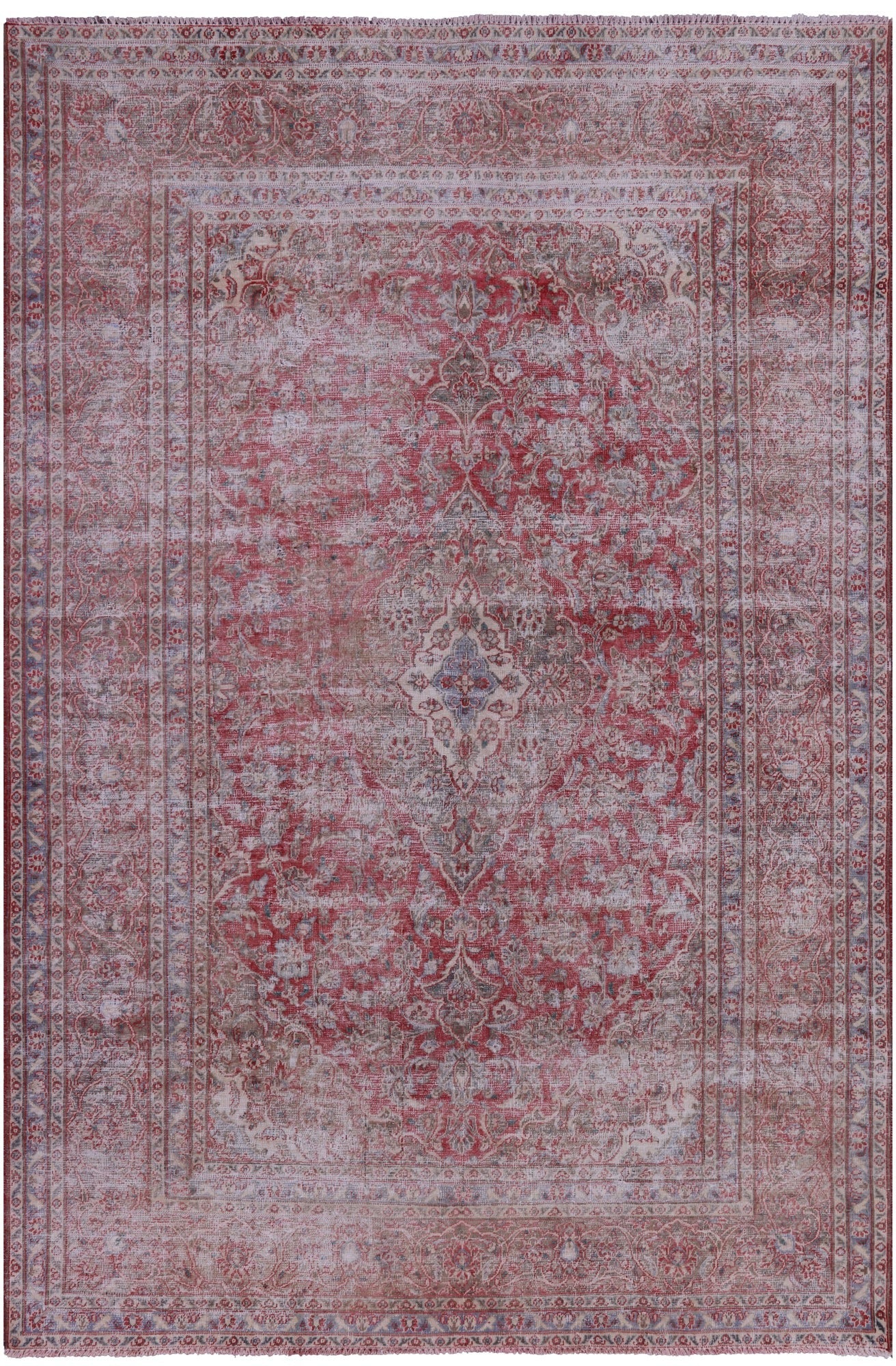 Persian Vintage White Wash Hand Knotted Wool Rug - 6' 5" X 9' 8" - Golden Nile
