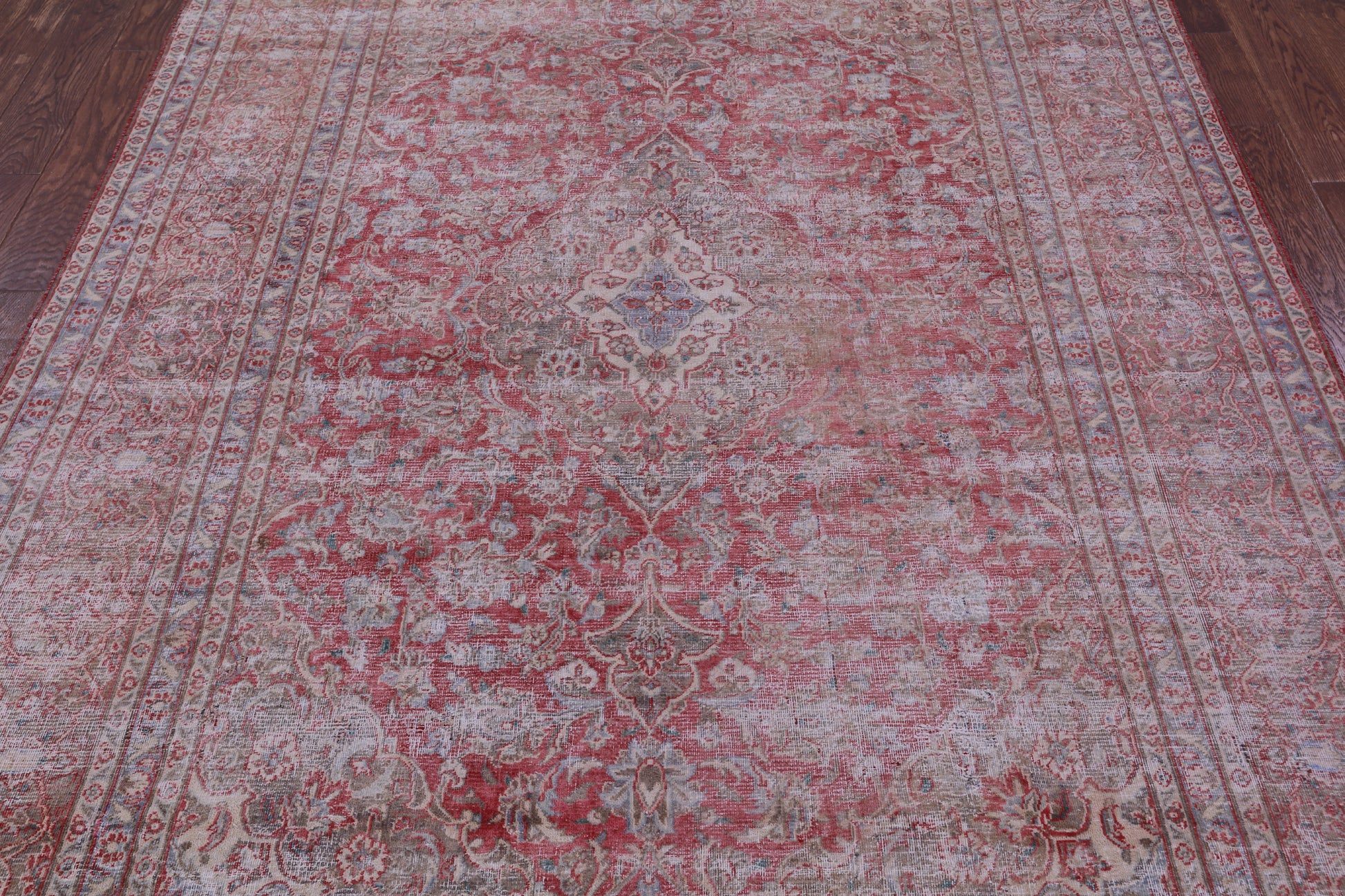 Persian Vintage White Wash Hand Knotted Wool Rug - 6' 5" X 9' 8" - Golden Nile