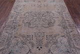 Ivory Persian Vintage White Wash Hand Knotted Wool Rug - 6' 0" X 9' 4" - Golden Nile