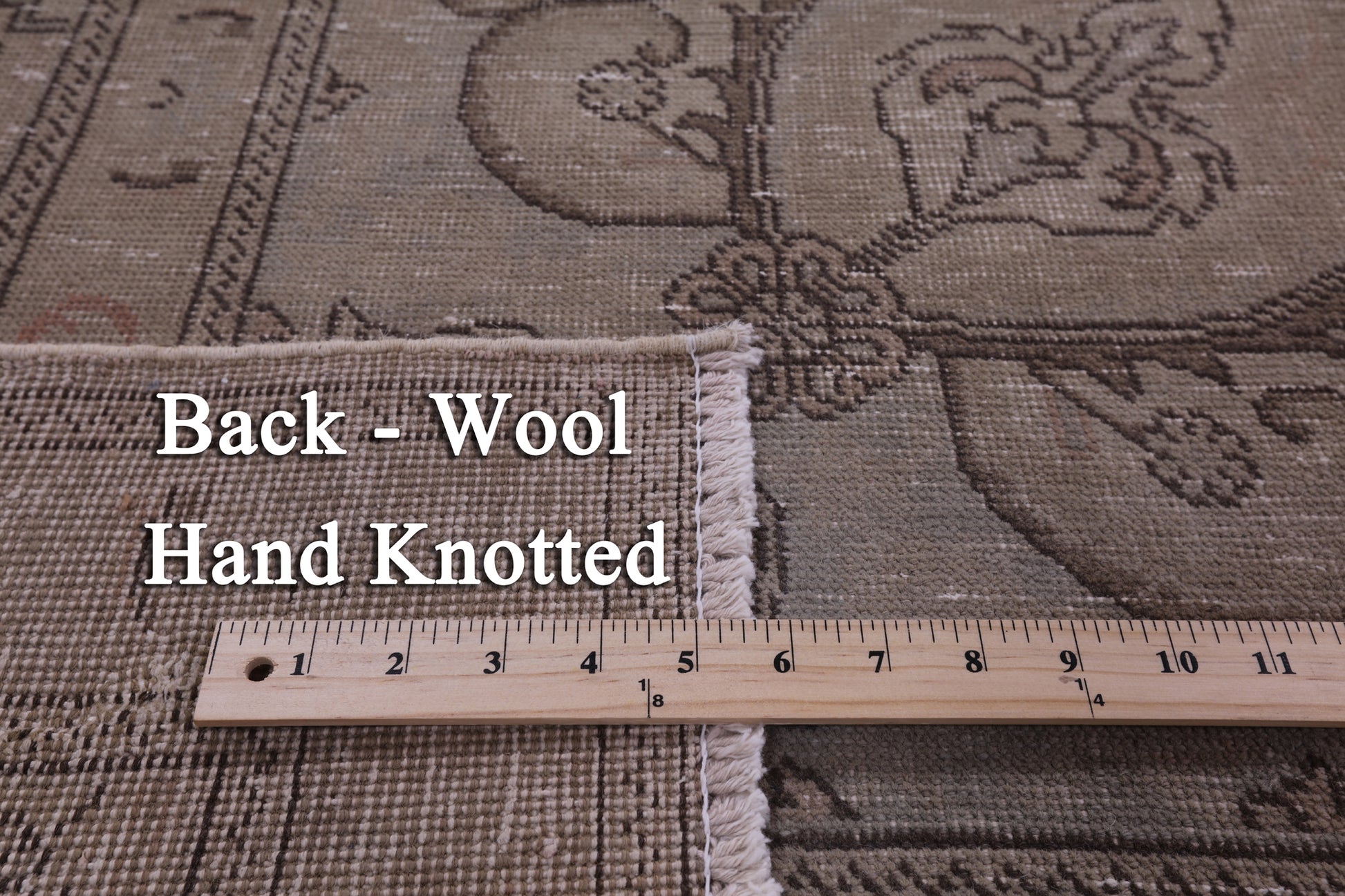 Persian Vintage White Wash Hand Knotted Wool Rug - 9' 10" X 12' 6" - Golden Nile