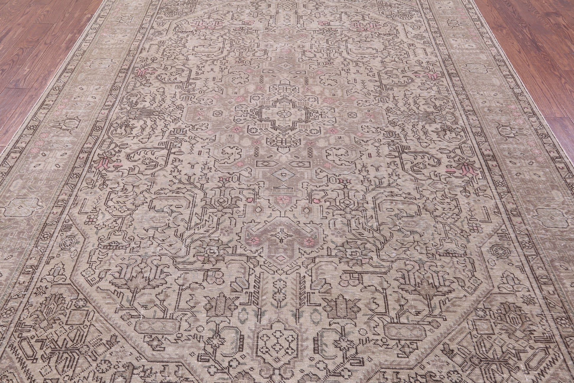 Persian Vintage White Wash Hand Knotted Wool Rug - 8' 2" X 11' 1" - Golden Nile