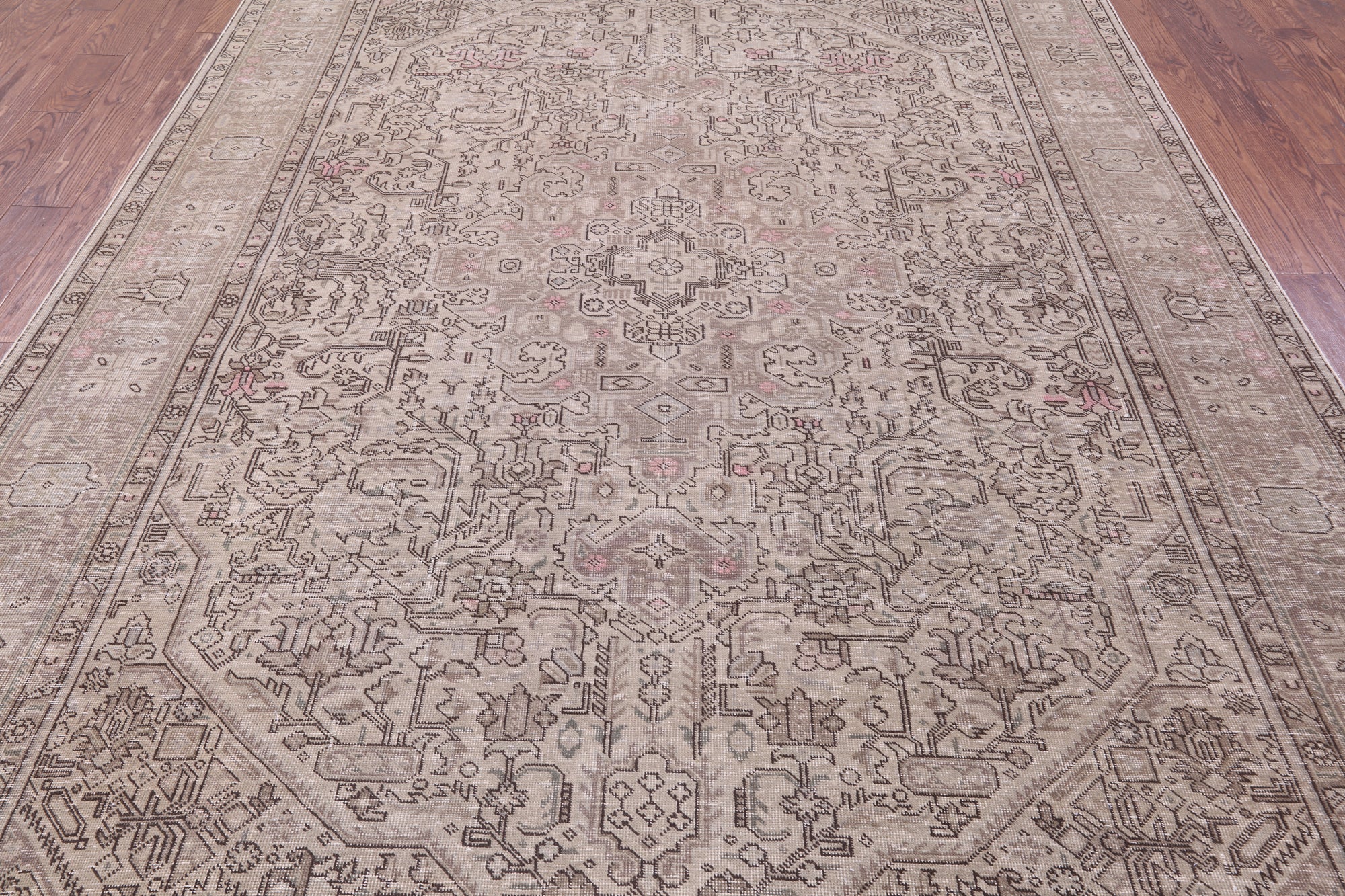 Persian Vintage White Wash Hand Knotted Wool Rug - 8' 2" X 11' 1" - Golden Nile