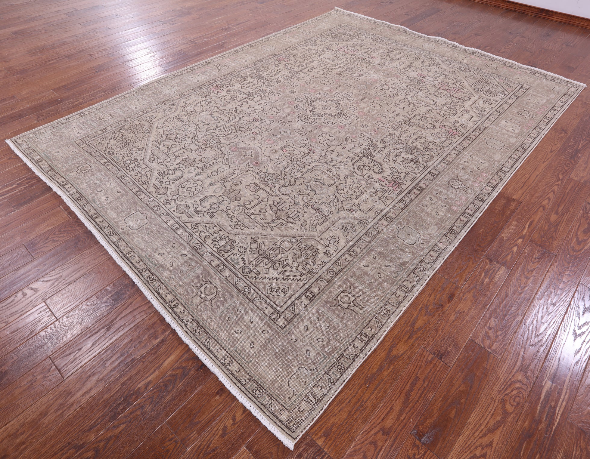 Persian Vintage White Wash Hand Knotted Wool Rug - 8' 2" X 11' 1" - Golden Nile