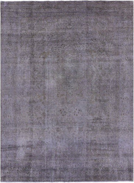 Grey Persian Overdyed Hand Knotted Wool Rug - 8' 10" X 12' 6" - Golden Nile