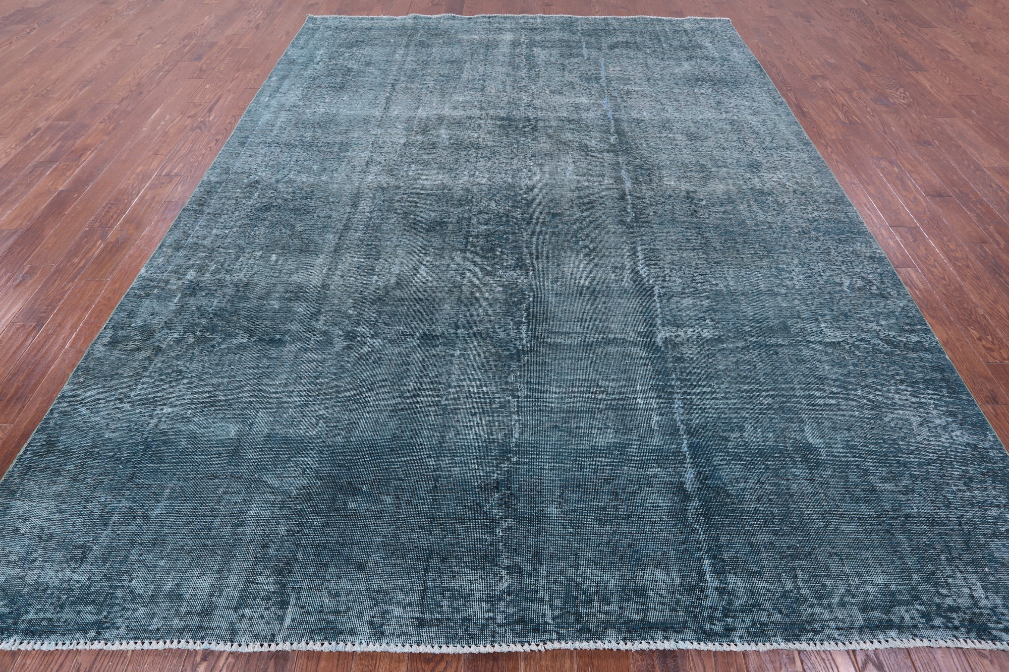 Green Persian Overdyed Hand Knotted Wool Rug - 9' 5" X 12' 0" - Golden Nile