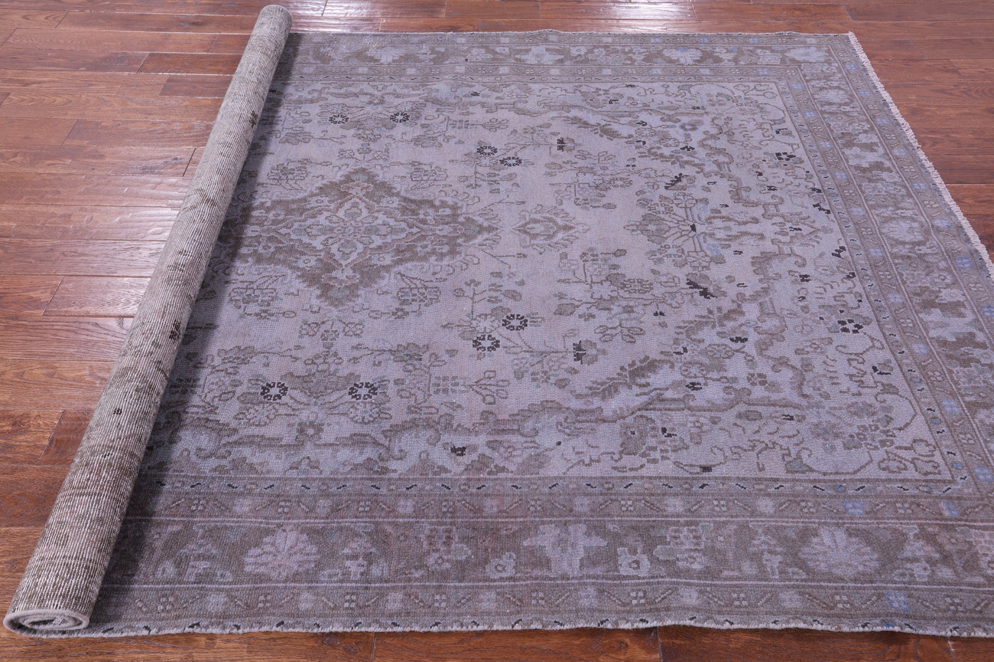 Persian Mashad Overdyed Hand Knotted Wool Rug - 6' 7" X 9' 10" - Golden Nile