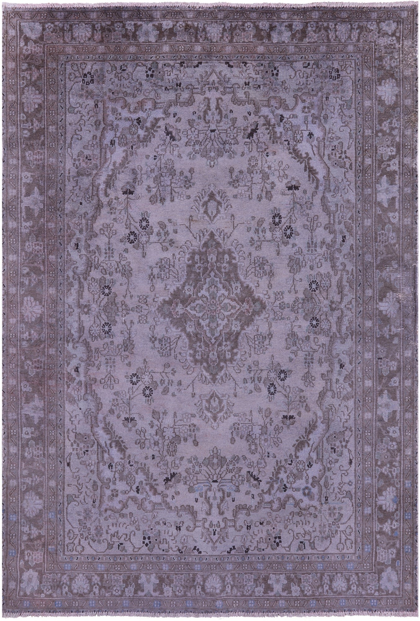 Persian Mashad Overdyed Hand Knotted Wool Rug - 6' 7" X 9' 10" - Golden Nile