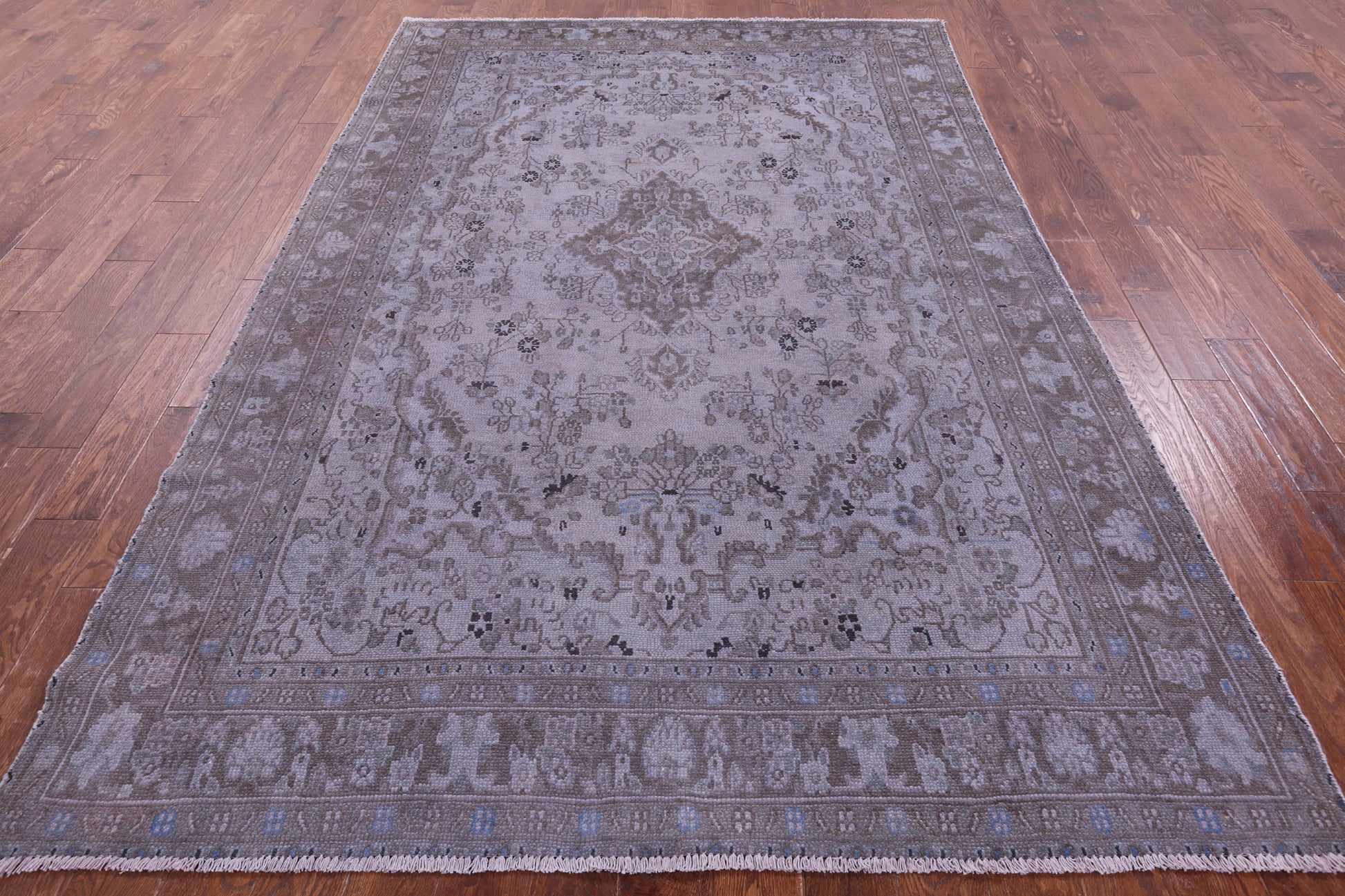Persian Mashad Overdyed Hand Knotted Wool Rug - 6' 7" X 9' 10" - Golden Nile