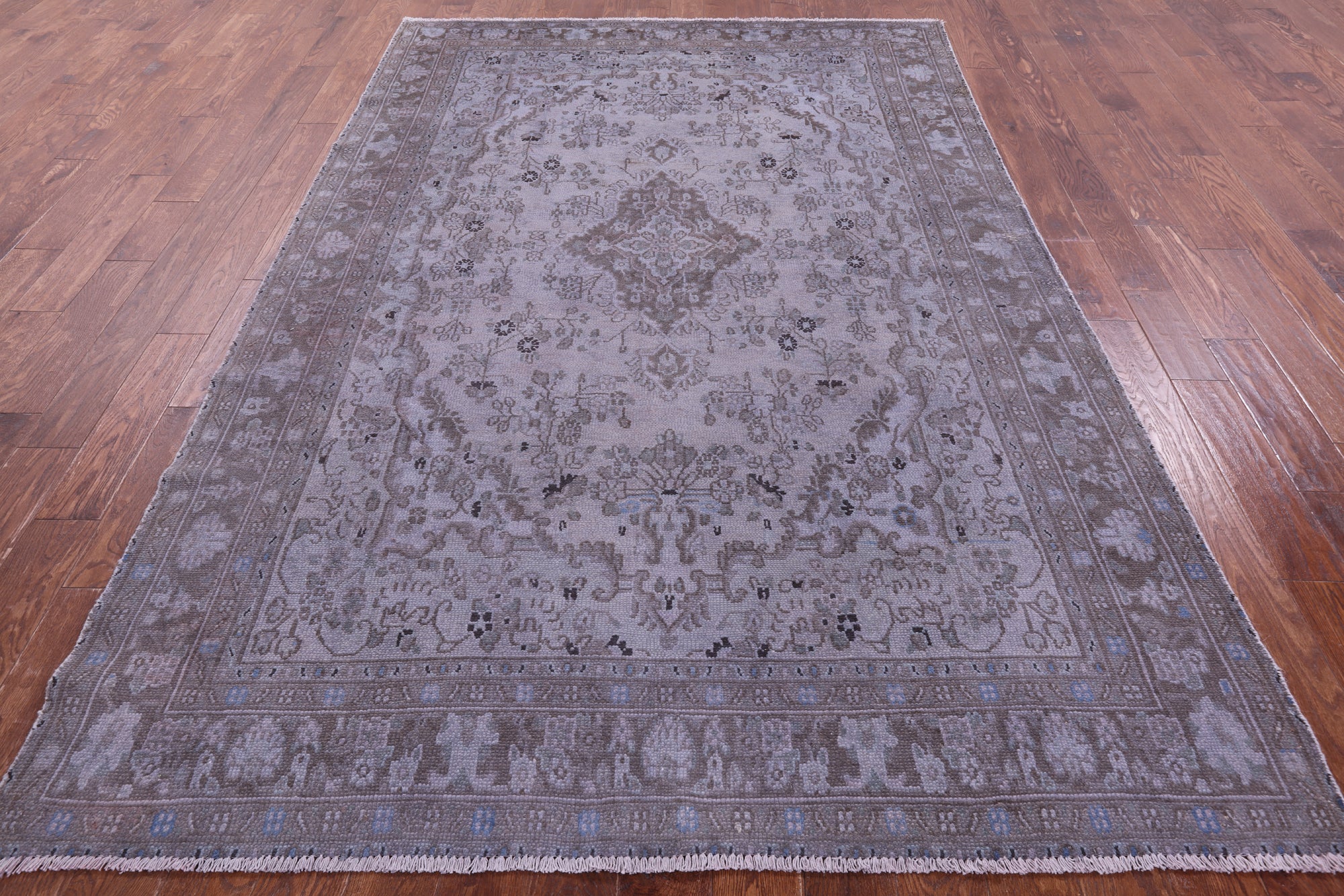 Persian Mashad Overdyed Hand Knotted Wool Rug - 6' 7" X 9' 10" - Golden Nile