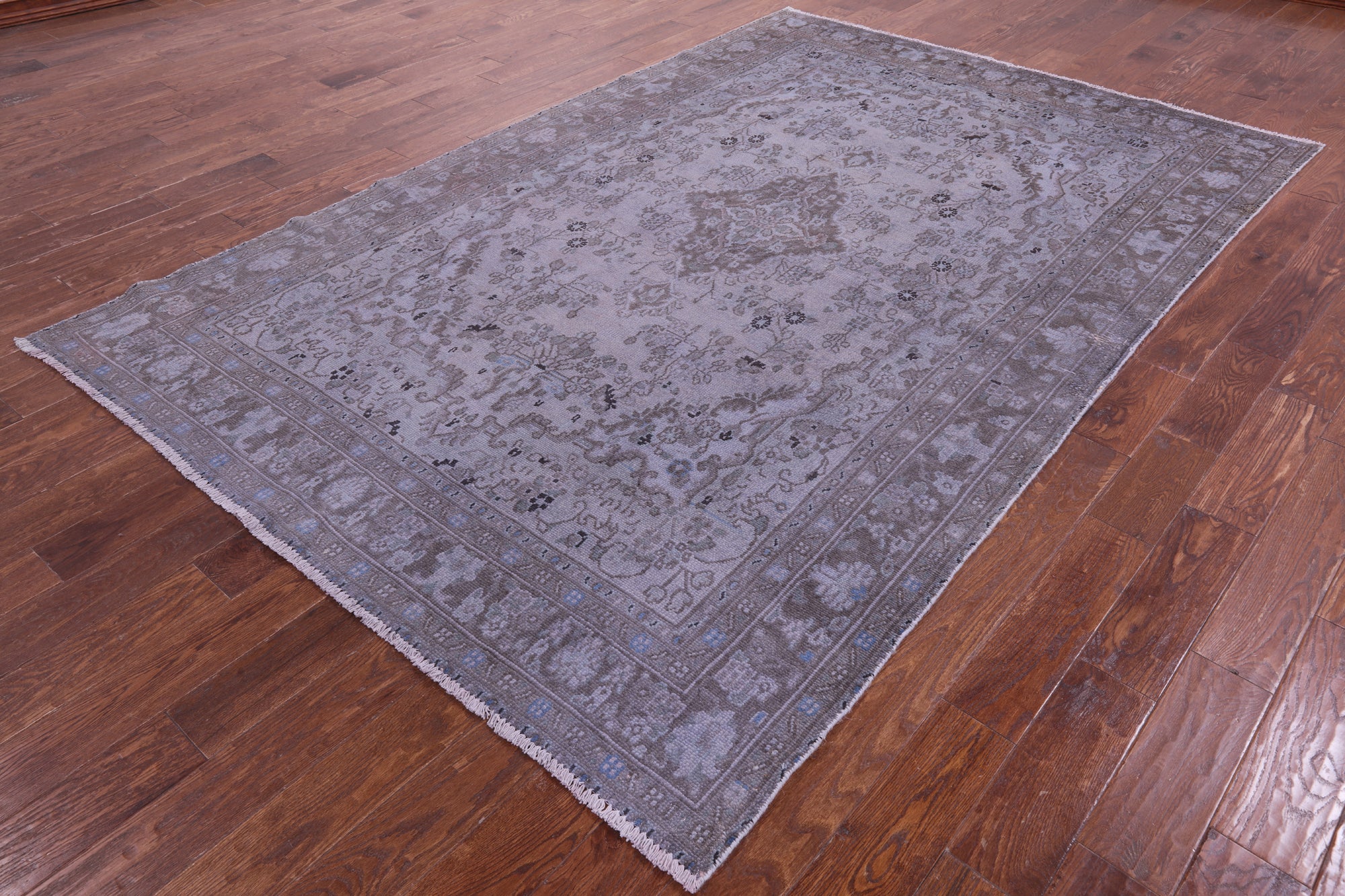 Persian Mashad Overdyed Hand Knotted Wool Rug - 6' 7" X 9' 10" - Golden Nile
