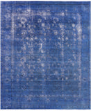 Blue Persian Overdyed Hand Knotted Wool Rug - 9' 6" X 11' 2" - Golden Nile
