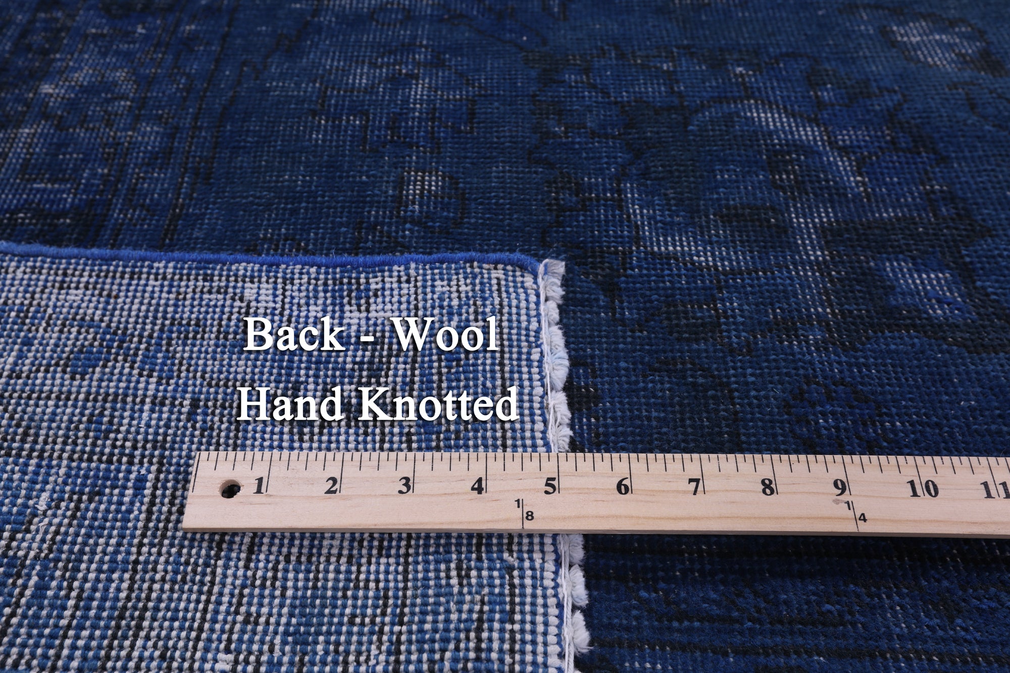 Blue Persian Overdyed Hand Knotted Wool Rug - 9' 6" X 11' 2" - Golden Nile