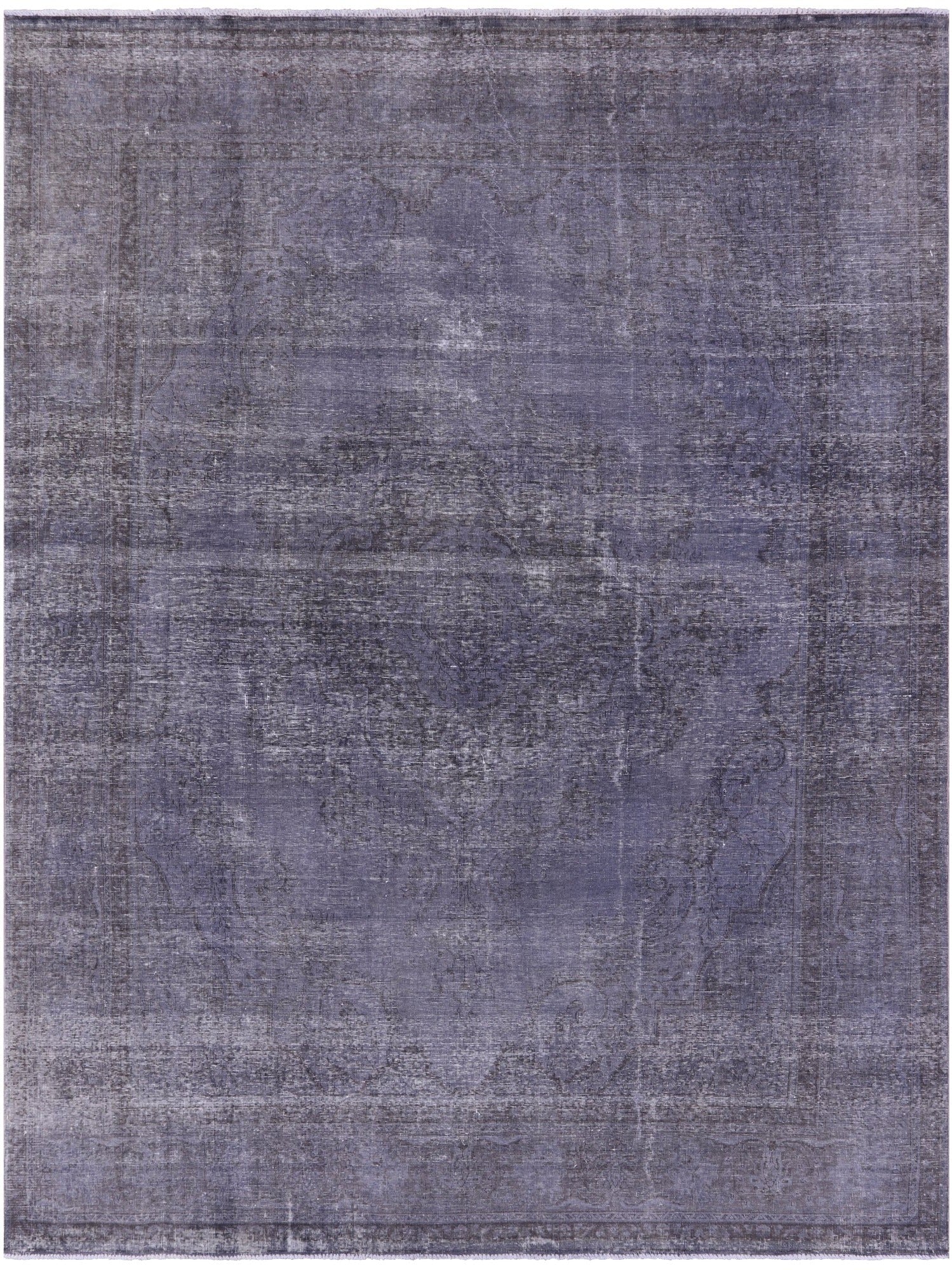 Grey Persian Overdyed Hand Knotted Wool Rug - 9' 8" X 12' 8" - Golden Nile