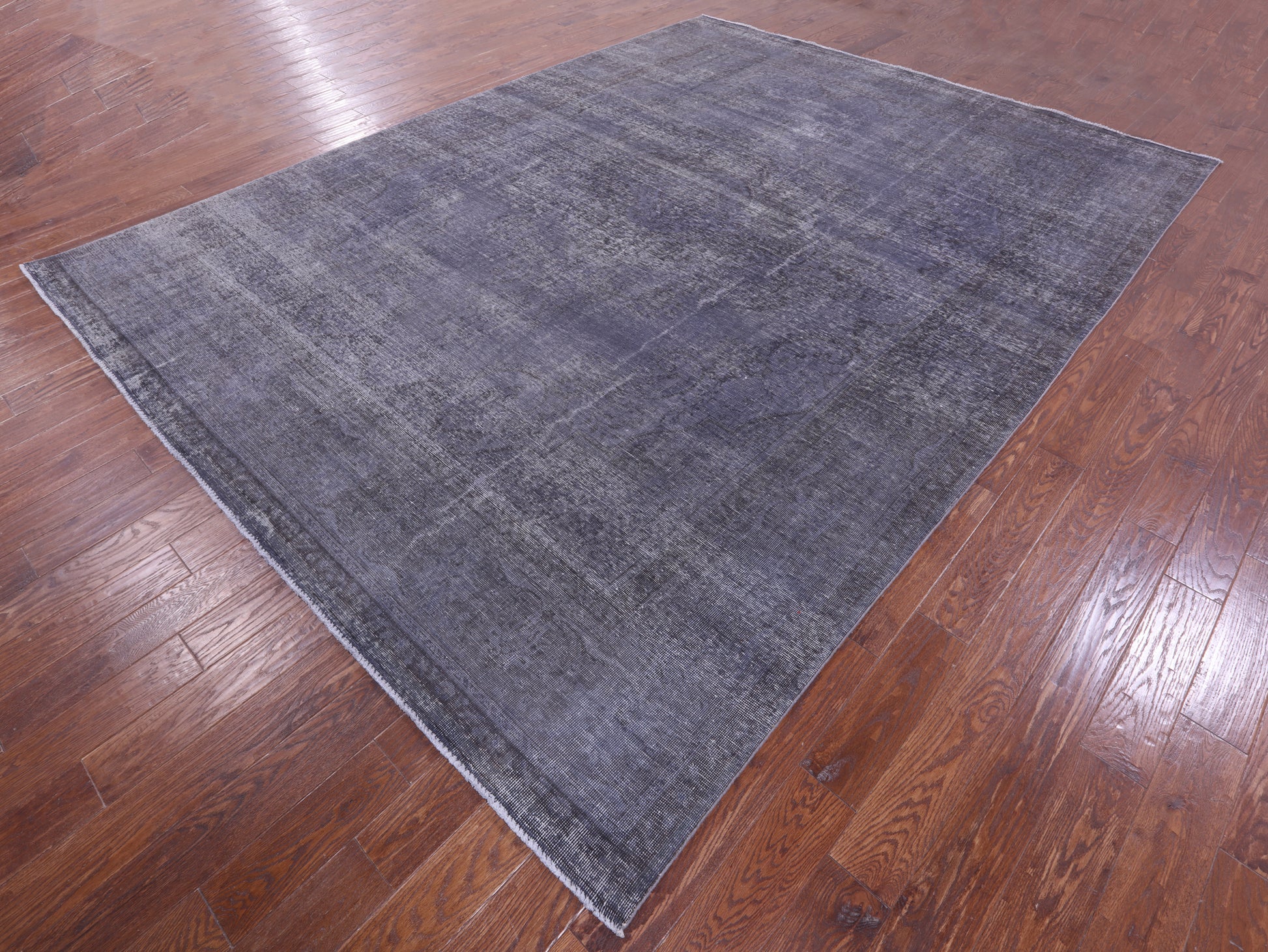 Grey Persian Overdyed Hand Knotted Wool Rug - 9' 8" X 12' 8" - Golden Nile