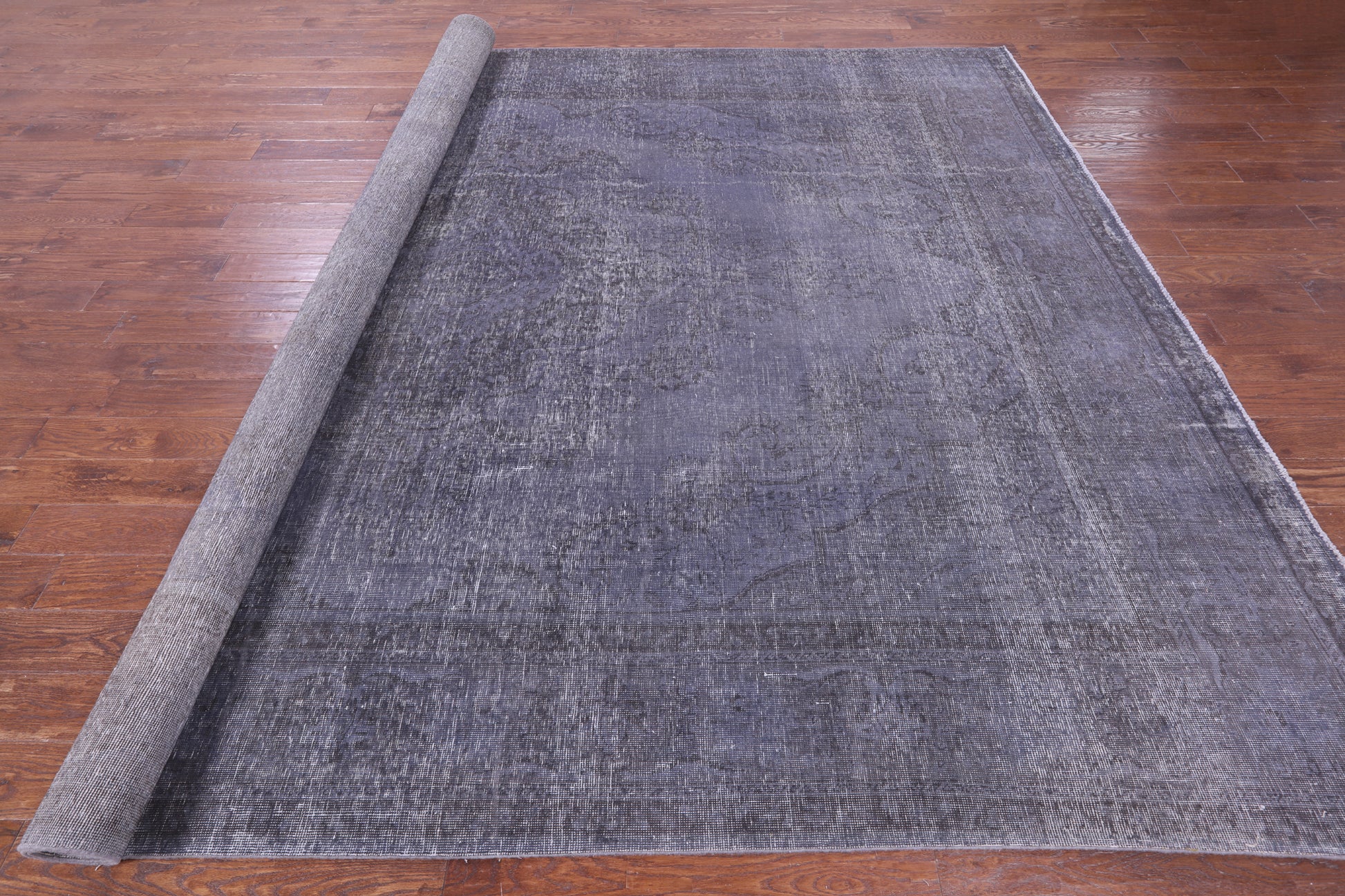 Grey Persian Overdyed Hand Knotted Wool Rug - 9' 8" X 12' 8" - Golden Nile