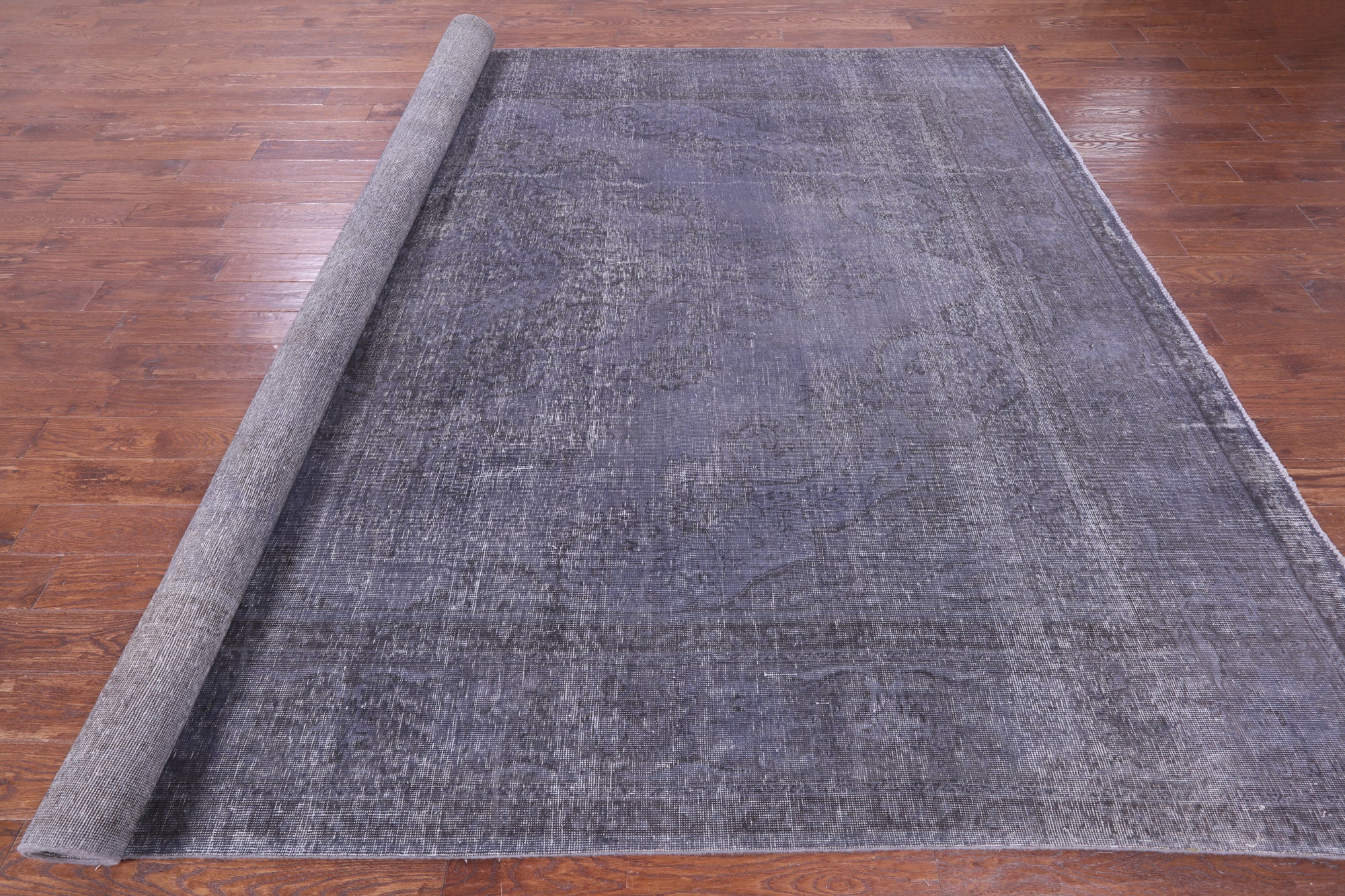 Grey Persian Overdyed Hand Knotted Wool Rug - 9' 8" X 12' 8" - Golden Nile
