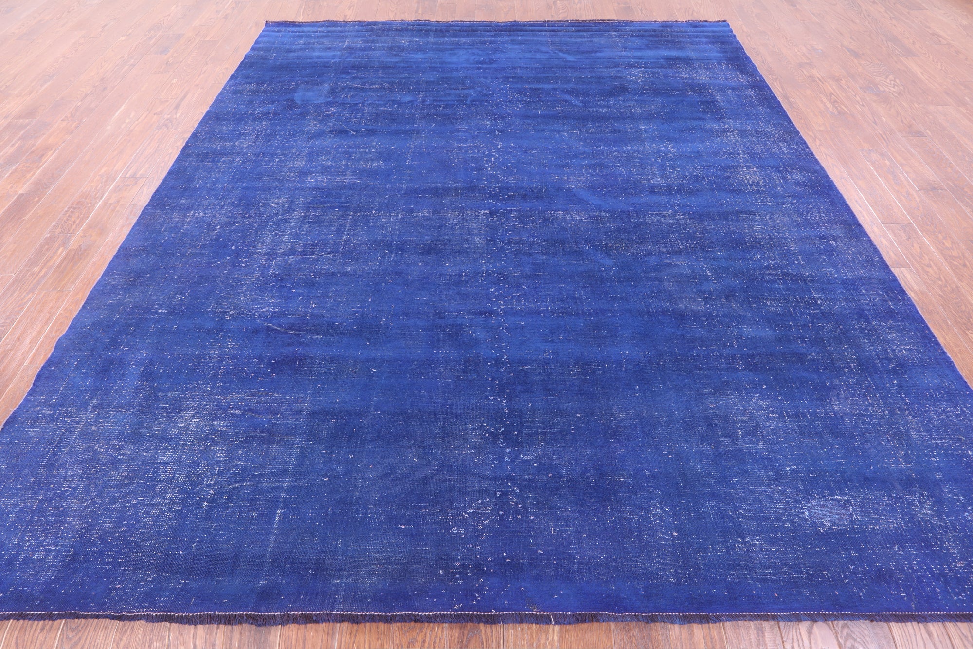 Blue Persian Overdyed Hand Knotted Wool Rug - 9' 7" X 10' 9" - Golden Nile