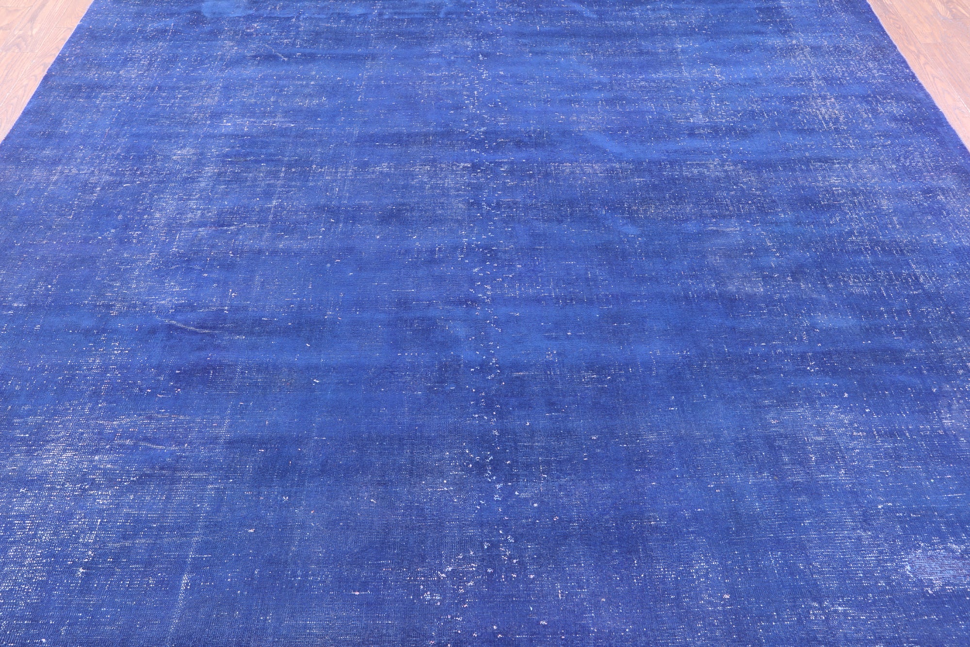 Blue Persian Overdyed Hand Knotted Wool Rug - 9' 7" X 10' 9" - Golden Nile