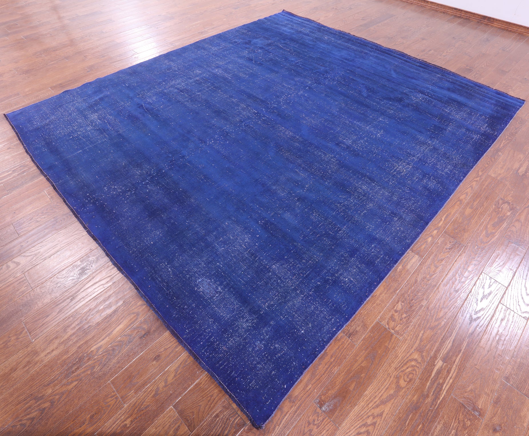 Blue Persian Overdyed Hand Knotted Wool Rug - 9' 7" X 10' 9" - Golden Nile