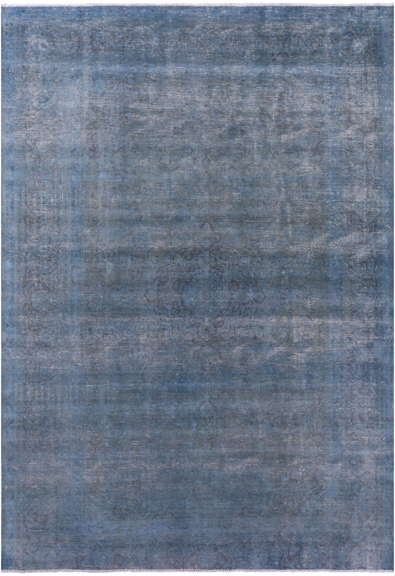 Blue Persian Overdyed Hand Knotted Wool Rug - 9' 3" X 13' 0" - Golden Nile