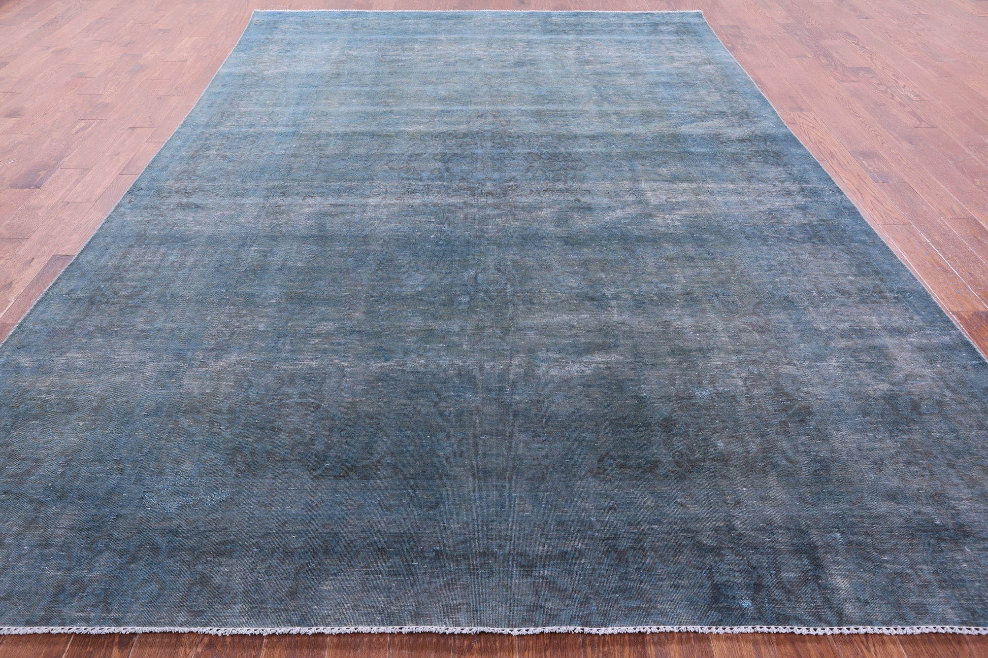 Blue Persian Overdyed Hand Knotted Wool Rug - 9' 3" X 13' 0" - Golden Nile