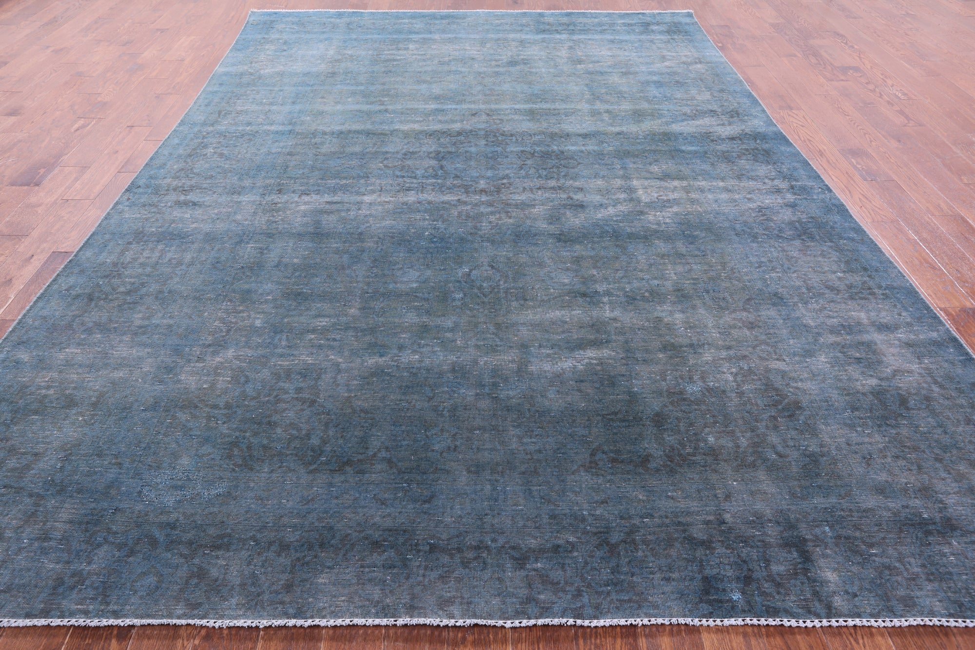 Blue Persian Overdyed Hand Knotted Wool Rug - 9' 3" X 13' 0" - Golden Nile
