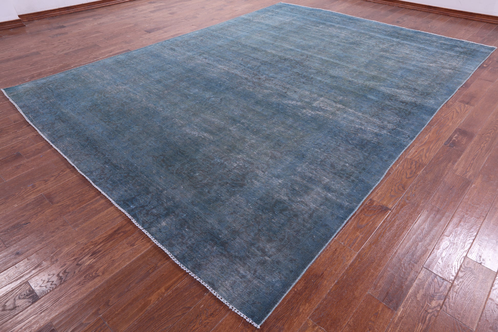 Blue Persian Overdyed Hand Knotted Wool Rug - 9' 3" X 13' 0" - Golden Nile