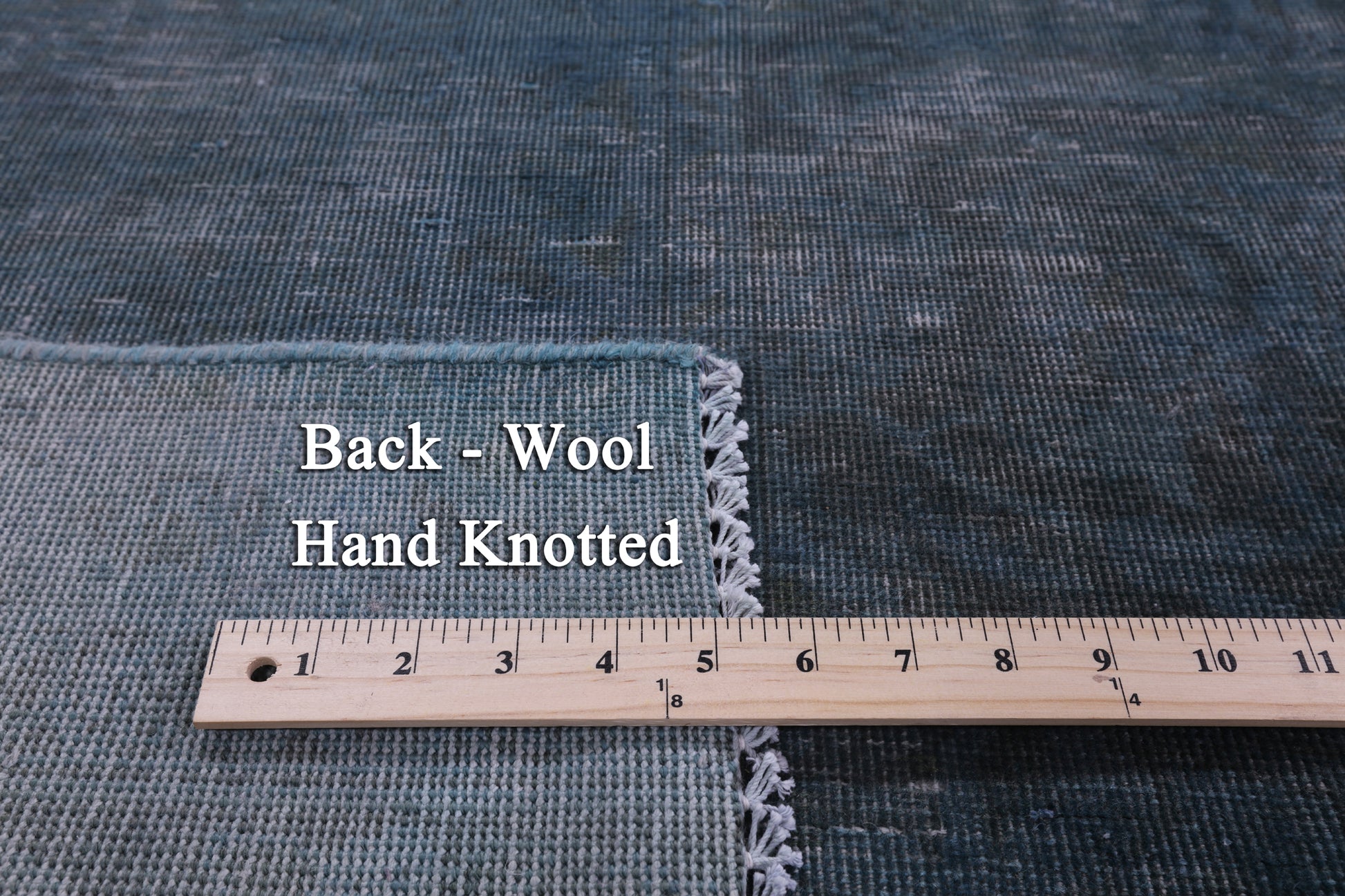 Blue Persian Overdyed Hand Knotted Wool Rug - 9' 3" X 13' 0" - Golden Nile
