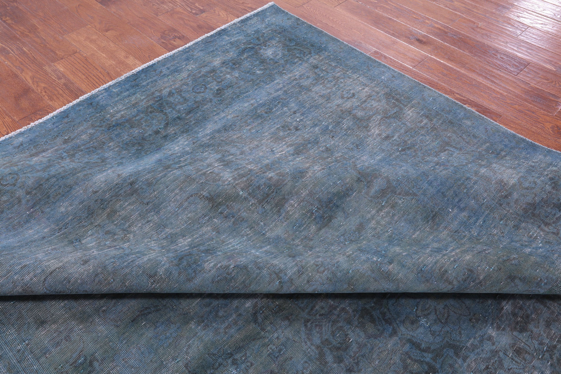 Blue Persian Overdyed Hand Knotted Wool Rug - 9' 3" X 13' 0" - Golden Nile