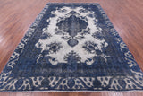 Blue Persian Overdyed Hand Knotted Wool Rug - 9' 3" X 13' 0" - Golden Nile