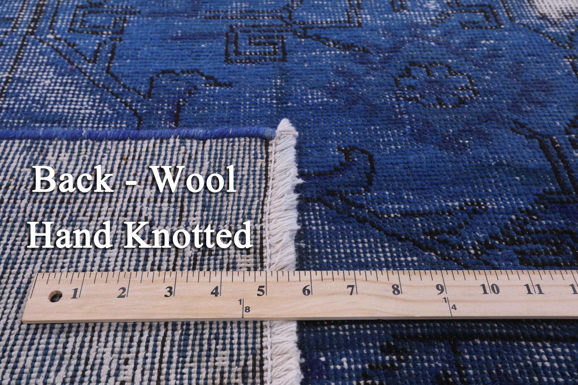 Blue Persian Overdyed Hand Knotted Wool Rug - 9' 8" X 12' 4" - Golden Nile