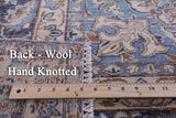 Blue Persian Vintage White Wash Hand Knotted Wool Rug - 9' 9" X 13' 3" - Golden Nile