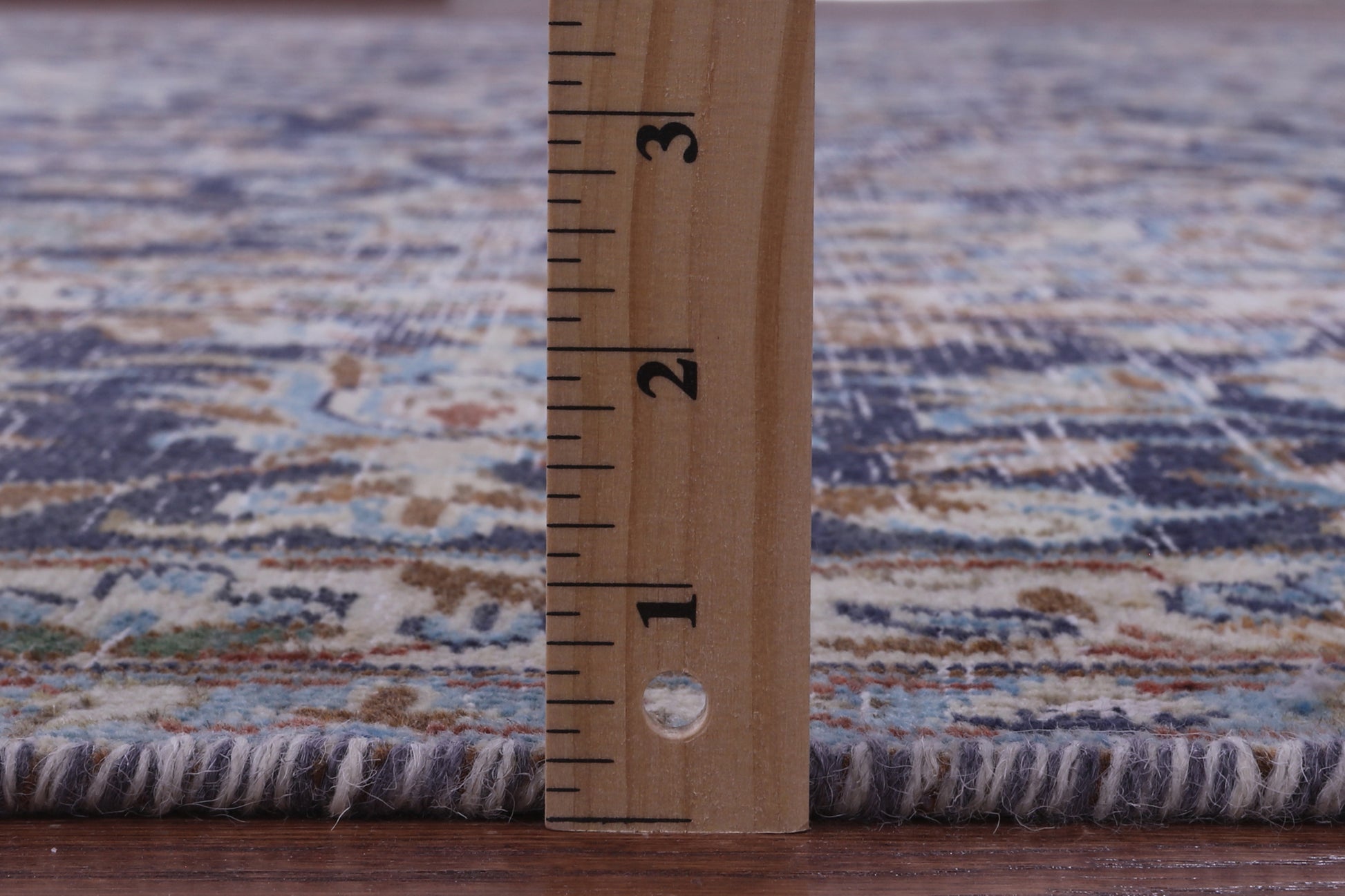 Blue Persian Vintage White Wash Hand Knotted Wool Rug - 9' 9" X 13' 3" - Golden Nile