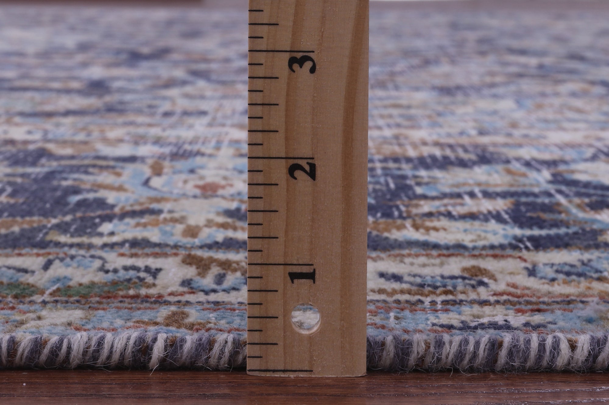 Blue Persian Vintage White Wash Hand Knotted Wool Rug - 9' 9" X 13' 3" - Golden Nile