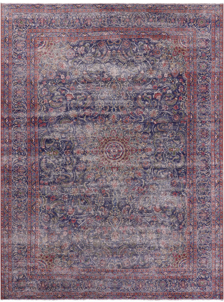 Persian Vintage White Wash Handmade Wool Rug - 9' 8" X 12' 7" - Golden Nile