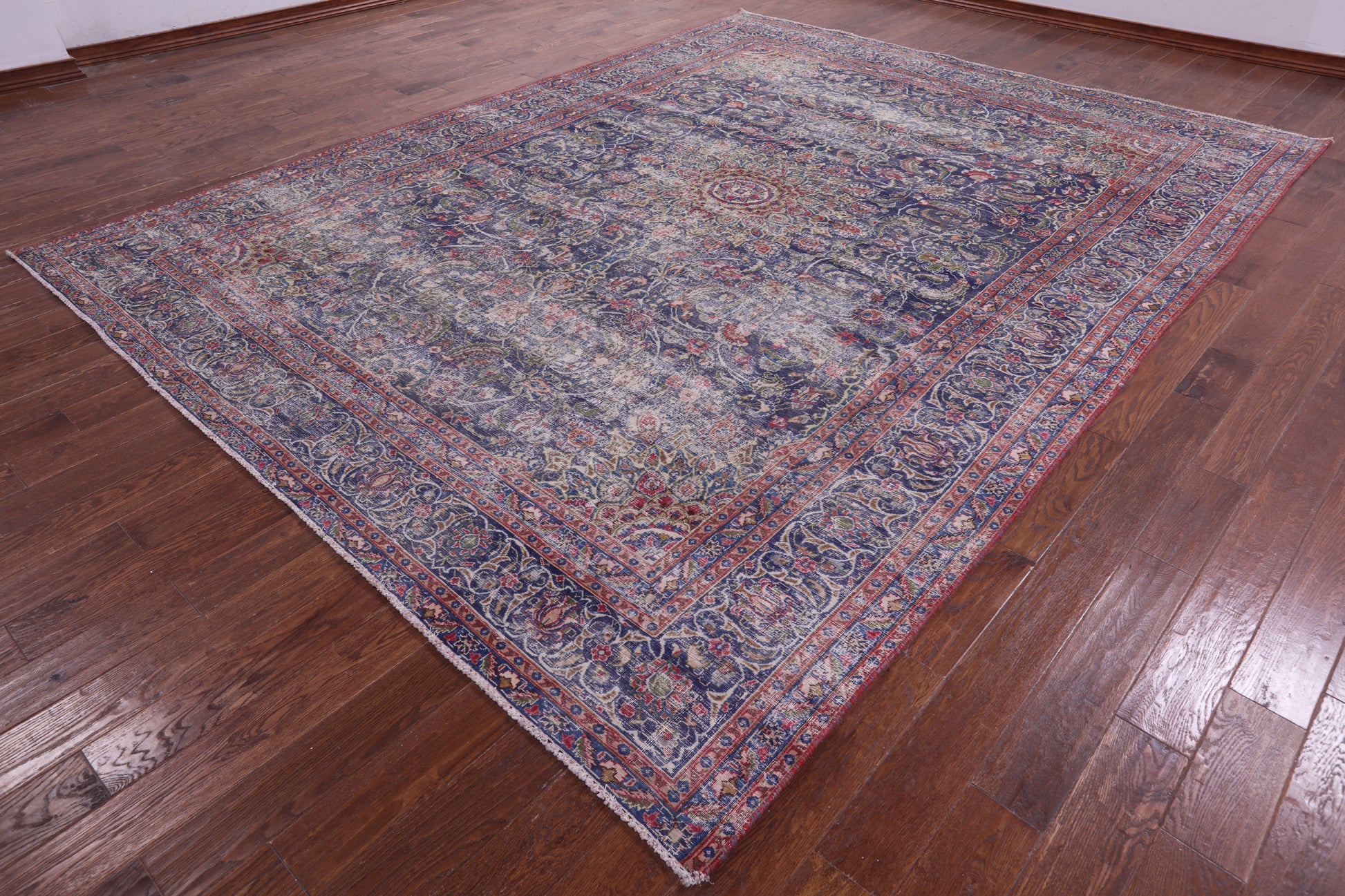 Persian Vintage White Wash Handmade Wool Rug - 9' 8" X 12' 7" - Golden Nile