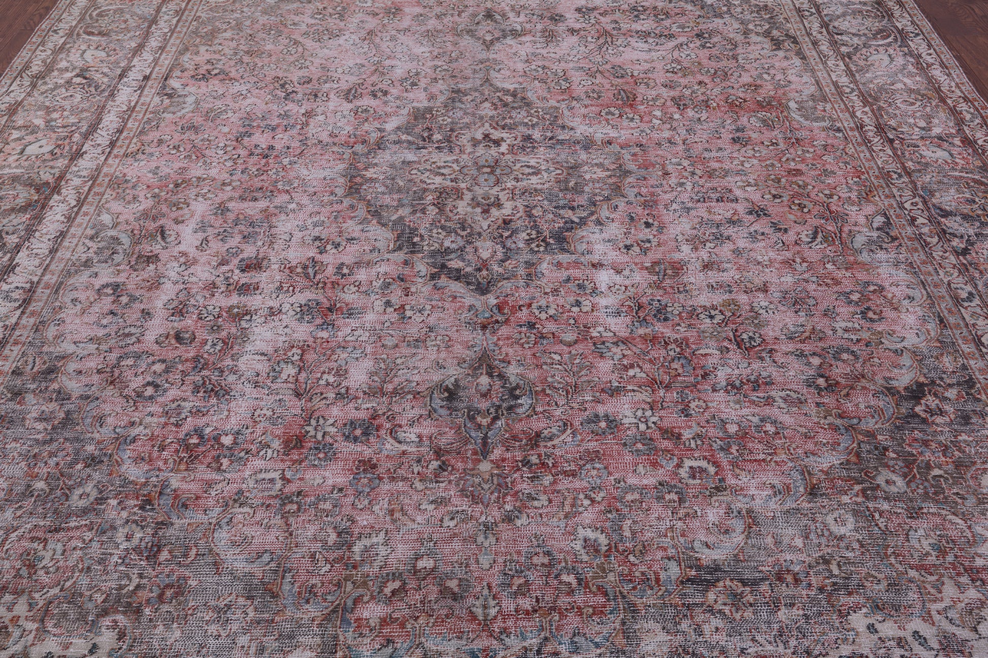 Persian Vintage White Wash Handmade Wool Rug - 9' 8" X 12' 5" - Golden Nile