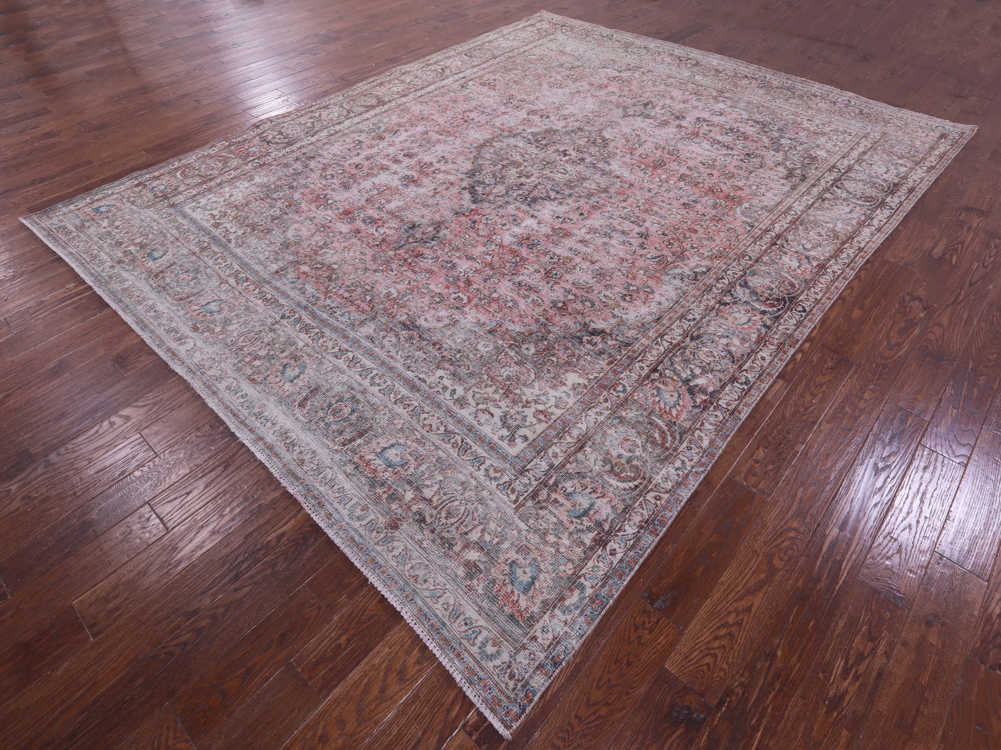 Persian Vintage White Wash Handmade Wool Rug - 9' 8" X 12' 5" - Golden Nile