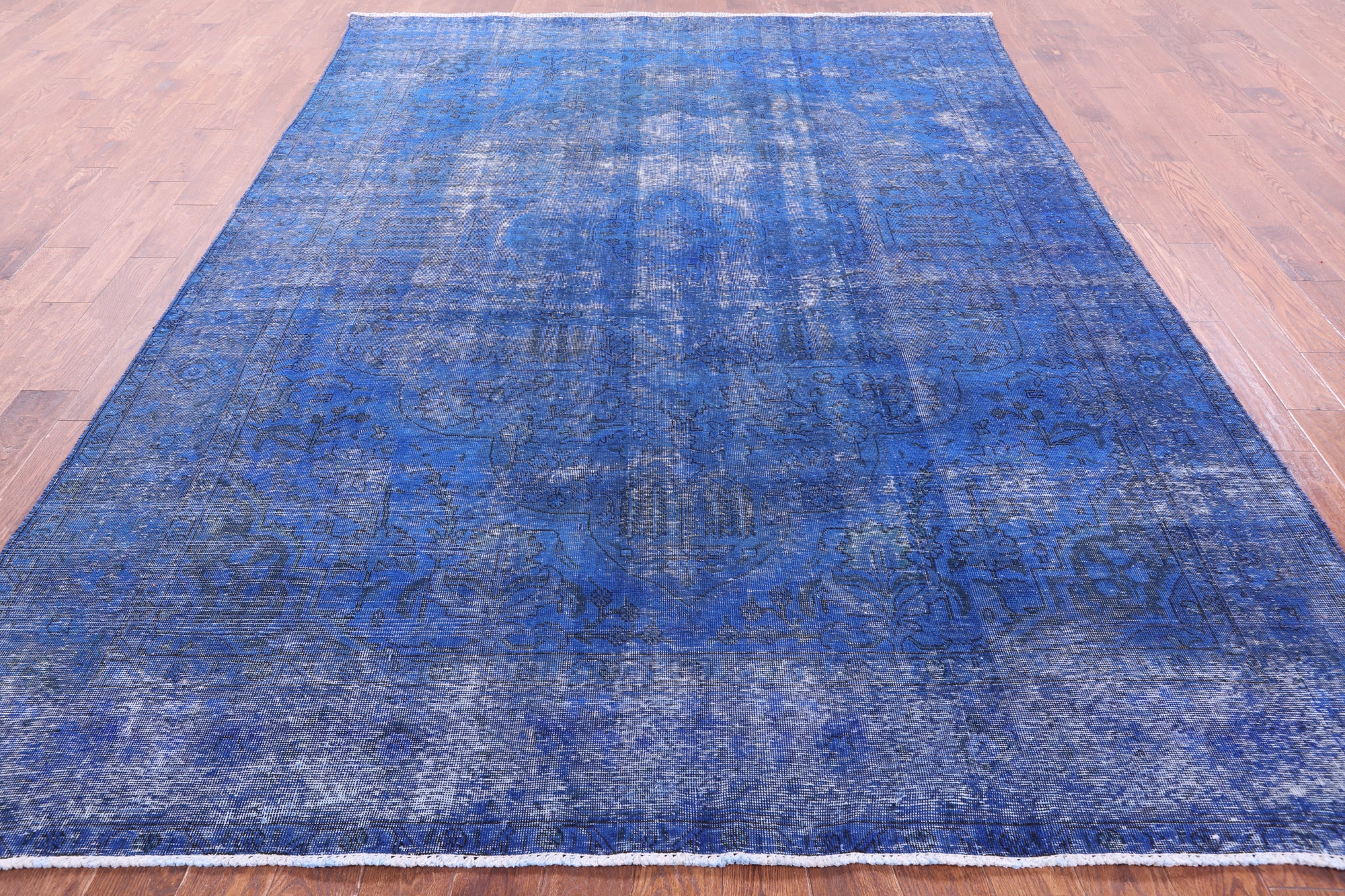 Blue Persian Overdyed Hand Knotted Wool Rug - 8' 4" X 11' 3" - Golden Nile