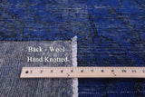 Blue Persian Overdyed Hand Knotted Wool Rug - 8' 4" X 11' 3" - Golden Nile