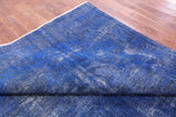 Blue Persian Overdyed Hand Knotted Wool Rug - 8' 4" X 11' 3" - Golden Nile
