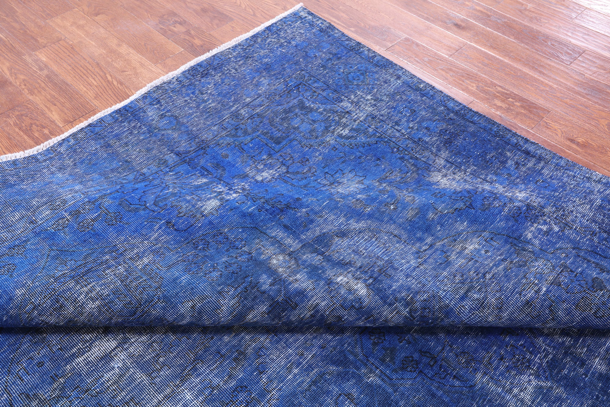 Blue Persian Overdyed Hand Knotted Wool Rug - 8' 4" X 11' 3" - Golden Nile